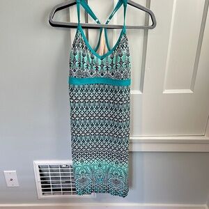 Athleta Teal and Black Halter Dress